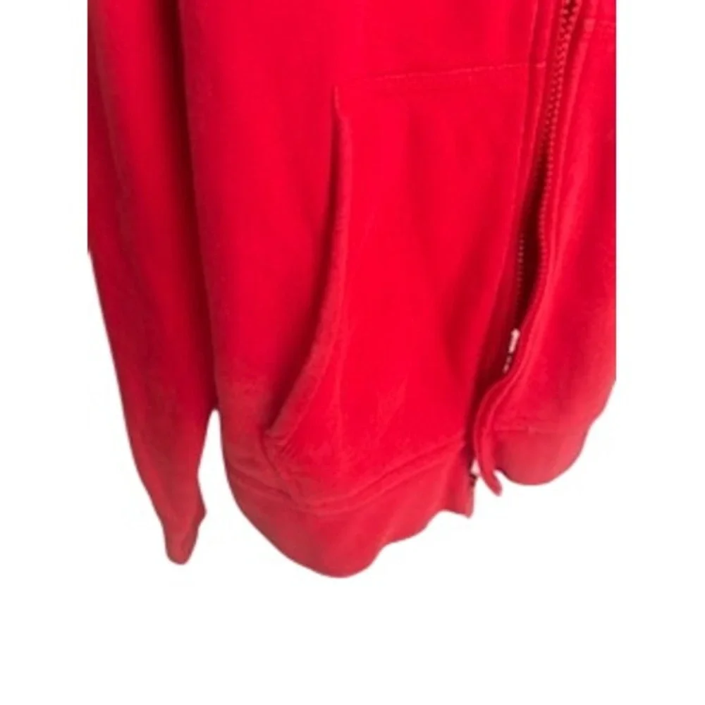 Nike Mens Full Zip Hoodie Red Fleece Swoosh Logo Jacket XL